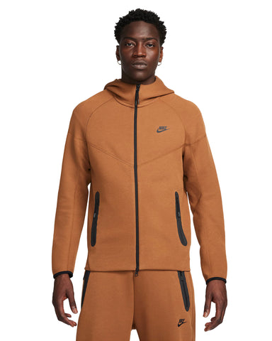 Men's Nike Sportswear Tech Fleece Light British Tan/Black Windrunner Full Zip Hoodie