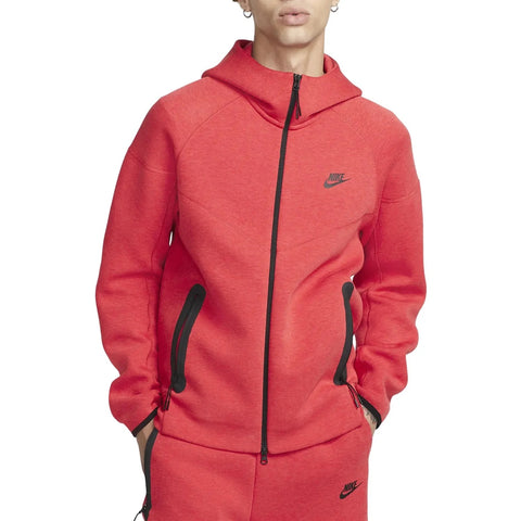 Men's Nike Sportswear Tech Fleece Red/Black Windrunner Full Zip Hoodie (FB7921 672)