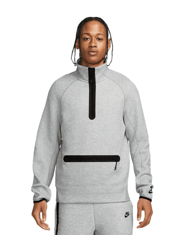 Men's Nike Sportswear Dark Grey Heather/Matte Silver Tech Fleece Half Zip Sweatshirt