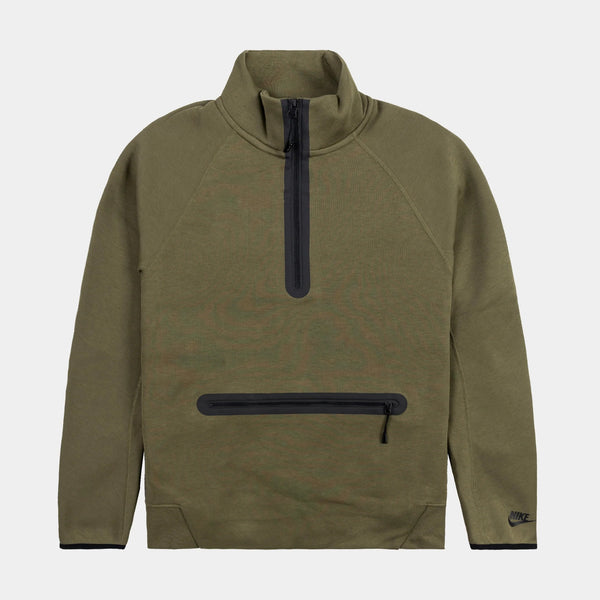 Men's Nike Sportswear Olive/Black Tech Fleece Half Zip Sweatshirt
