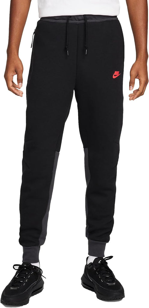 Men's Nike Sportswear Tech Fleece Black/Dark Smoke Grey/Light Crimson (FB8002 013)