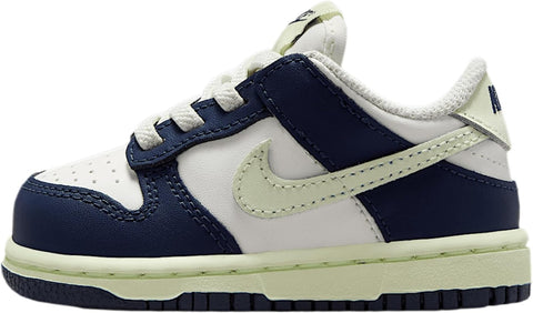 Toddler's Nike Dunk Low Sail/Volt Tint-Midnight Navy (FB9107 127)