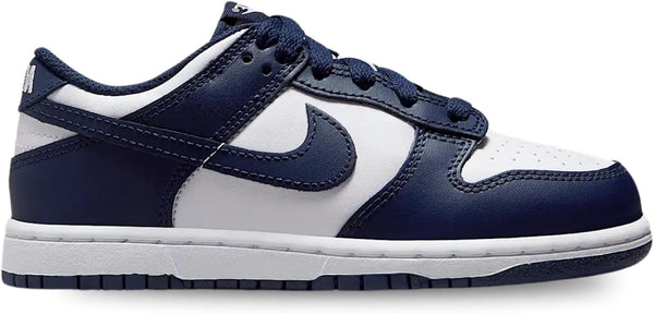 Little Kid's Nike Dunk Low White/Midnight Navy-White (FB9108 116)