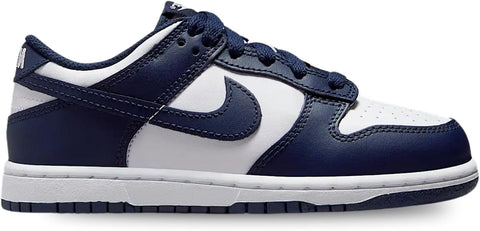 Little Kid's Nike Dunk Low White/Midnight Navy-White (FB9108 116)