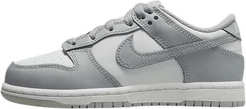 Little Kid's Nike Dunk Low White/LT Smoke Grey-White (FB9108 123)