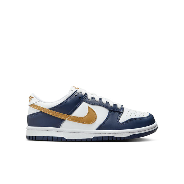 Big Kid's Nike Dunk Low White/Wheat-Midnight Navy (FB9109 111)