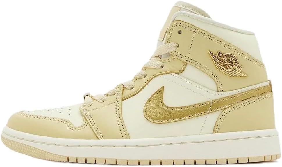 Women's Jordan 1 Mid SE Pale Vanilla/Metallic Gold (FB9892 200)