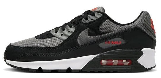 Men's Nike Air Max 90 Black/Flat Pewter-Picante Red (FD0664 001)