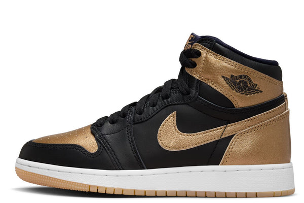 Big Kid's Jordan 1 Retro High OG Black/Metallic Gold-Sail (FD1437 071)