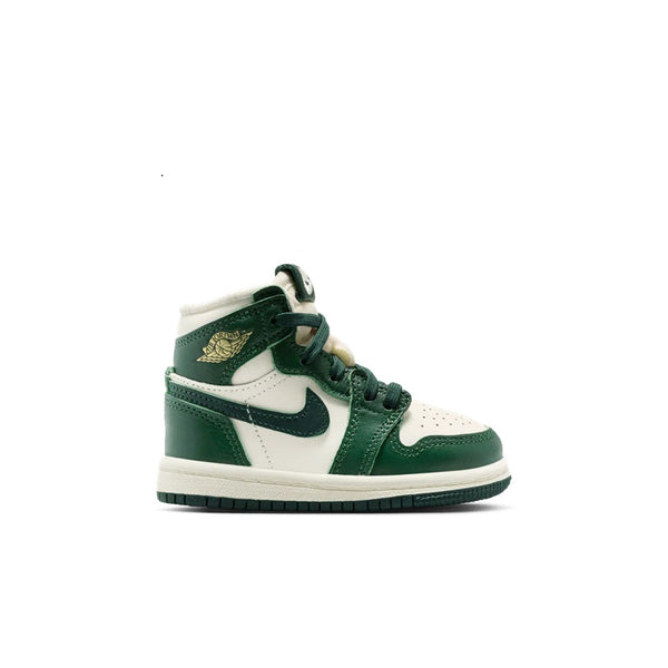 Toddler's Jordan 1 Retro High OG Pale Ivory/Pro Green-Fir (FD2598 101)