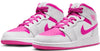 Big Kid's Jordan 1 Mid Iris Whisper/Fire Pink-White (FD8780 500)