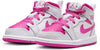 Toddler's Jordan 1 Mid Iris Whisper/Fire Pink-White (FD8782 500)