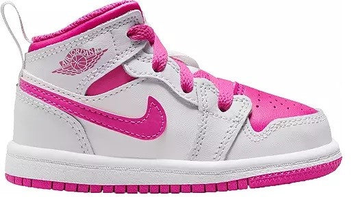 Toddler's Jordan 1 Mid Iris Whisper/Fire Pink-White (FD8782 500)