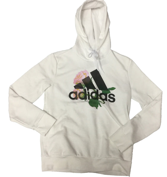 Women's Adidas White Floral BC Pullover Hoodie