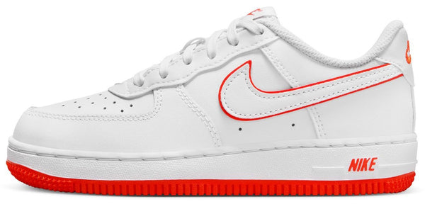 Little Kid's Nike Force 1 Low White/White-Picante Red (FJ3484 101)