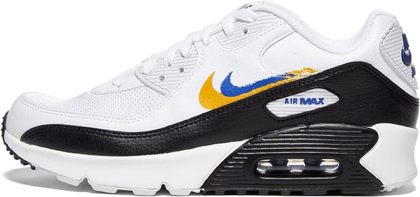 Big Kid's Nike Air Max 90 GS NN White/Deep Royal Blue (FJ4592 100)