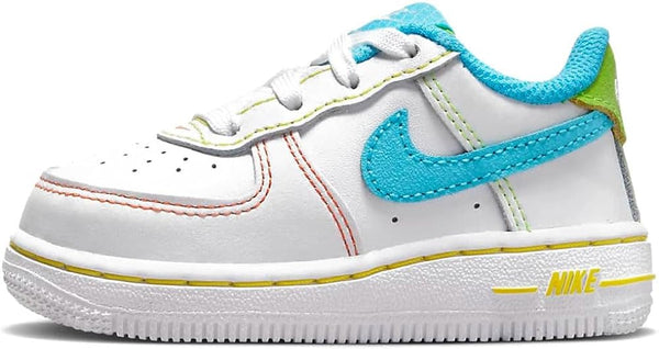 Toddler's Nike Force 1 LV8 White/Baltic Blue-Action Green (FJ4811 100)