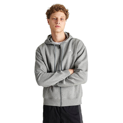 Men's Jordan Essentials Carbon Heather/White Full-Zip Fleece Hoodie