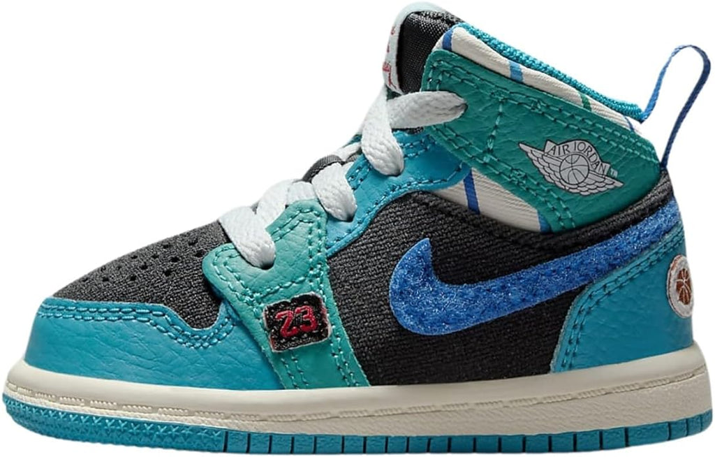 Toddler's Jordan 1 Mid SS Anthracite/Glacier Blue (FJ9480 004)