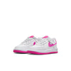 Little Kid's Nike Force 1 Low EasyOn White/Laser Fuchsia (FN0237 102)