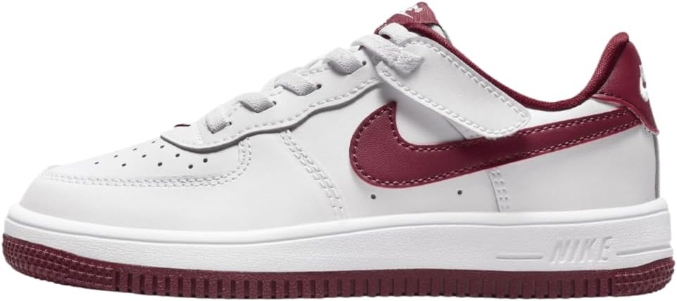 Little Kid's Nike Force 1 Low EasyOn White/Team Red (FN0237 105)