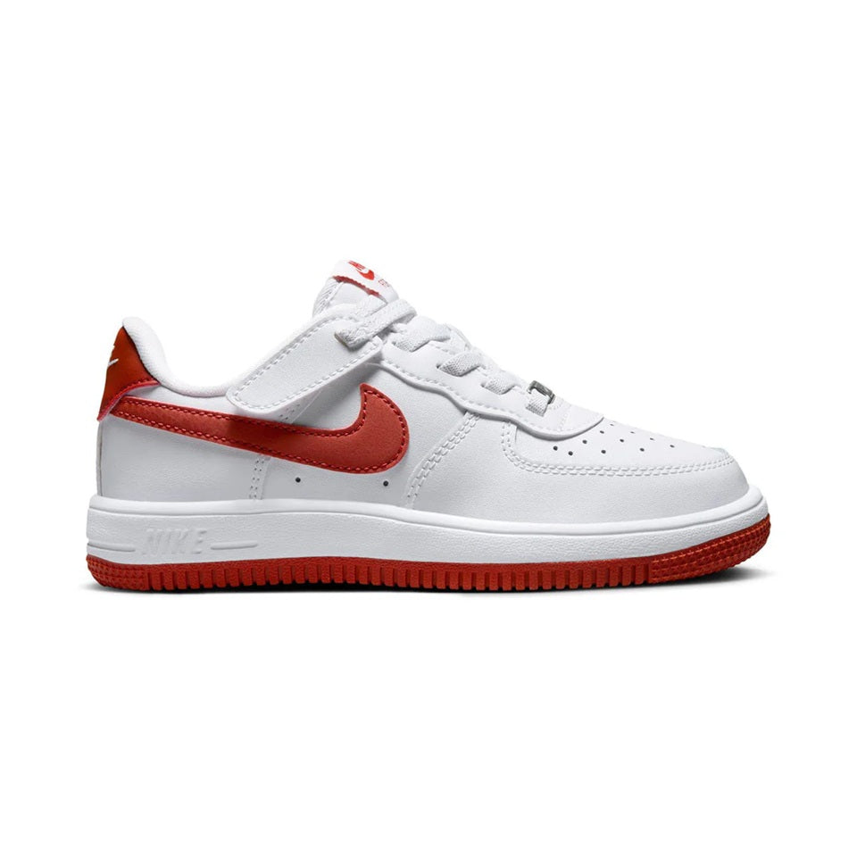 Little Kid's Nike Air Force 1 Low Easyon White/Dragon Red-White (FN0237 116)