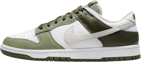 Men's Nike Dunk Low White/Light Bone-Oil Green (FN6882 100)