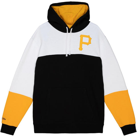 Men's Mitchell & Ness Black/White MLB Pittsburgh Pirates Fusion Fleece 2.0 Pullover Hoodie