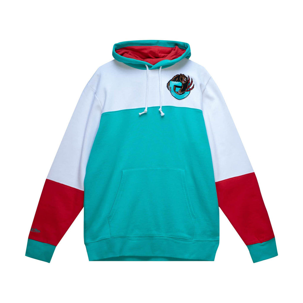 Men's Mitchell & Ness Teal/White NBA Vancouver Grizzlies Fusion Fleece 2.0 Pullover Hoodie