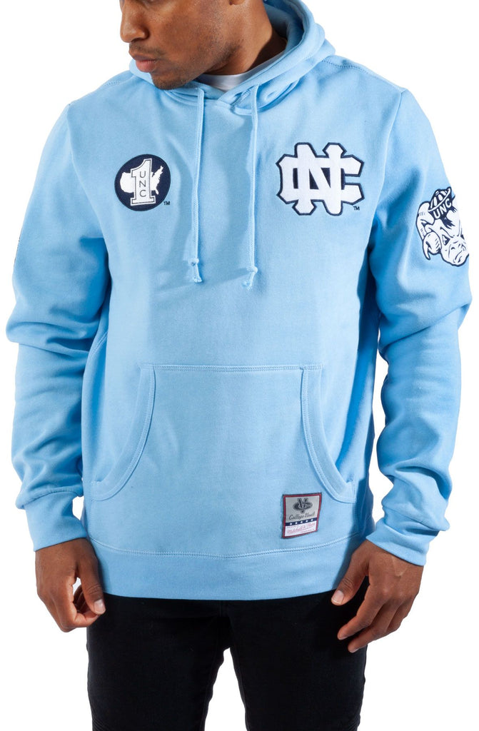 Men's Mitchell & Ness Light Blue UNC NCAA Champ City Fleece Pullover Hoodie