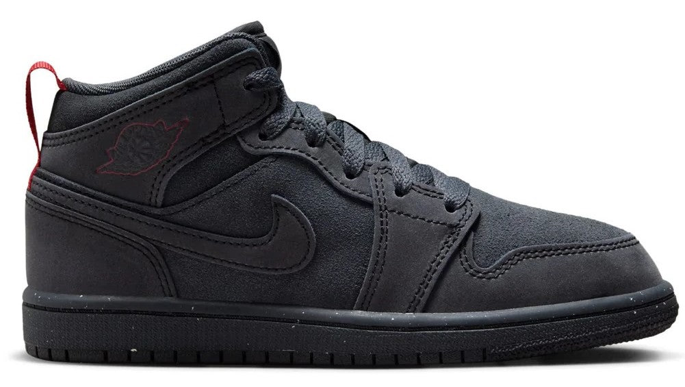 Little Kid's Jordan 1 Mid SE Craft DK Smoke Grey/Black (FQ7754 001)