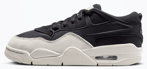 Big Kid's Jordan 4 RM Black/Light Bone-Dark Grey (FQ7938 001)