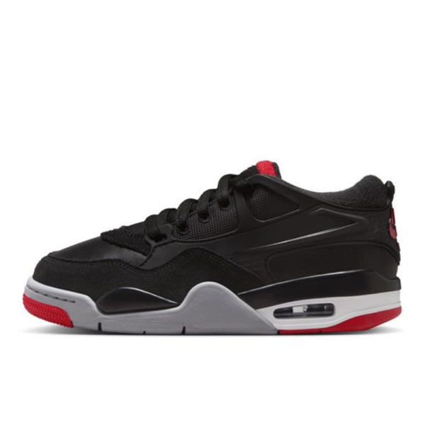 Big Kid's Jordan 4 RM Black/Varsity Red-Wolf Grey (FQ7938 061)
