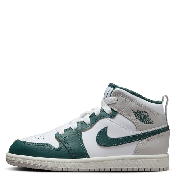 Little Kid's Jordan 1 Mid SE White/Oxidized Green-Sail (FQ8087 103)