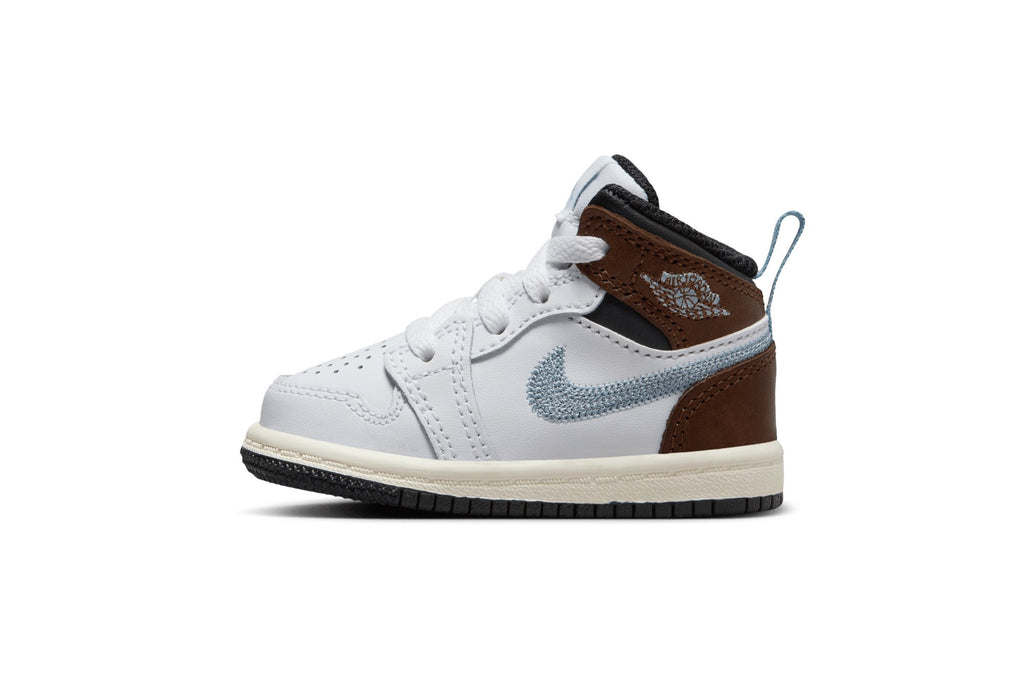 Toddler's Jordan 1 Mid SE White/Blue Grey-Black Sail (FQ8221 142)