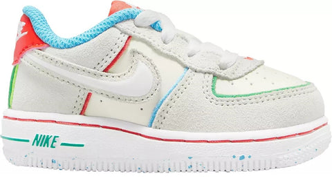 Toddler's Nike Air Force 1 LV8 2 BT Pale Ivory/White-Picante Red (FQ8352 110)