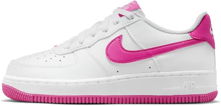 Big Kid's Nike Air Force 1 White/Laser Fuchsia (FV5948 102)