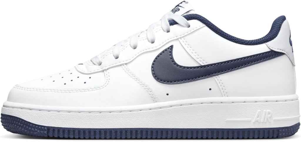 Big Kid's Nike Air Force 1 White/Midnight Navy (FV5948 104)