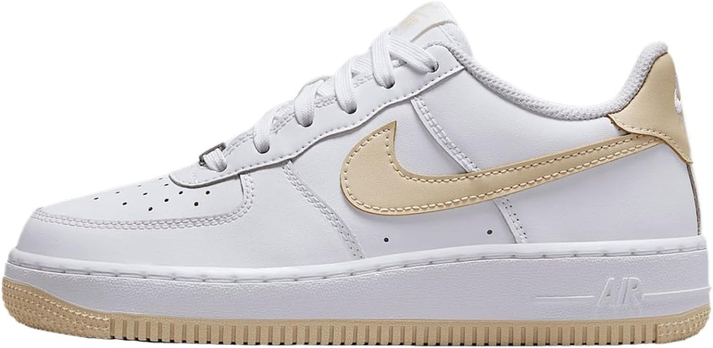 Big Kid's Nike Air Force 1 White/LT Khaki-White (FV5948 118)
