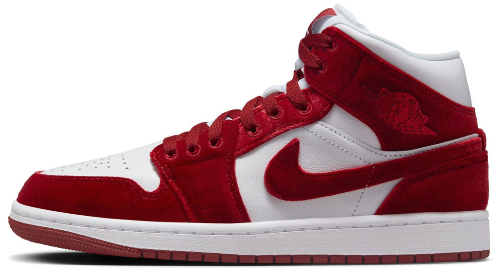 Women's Jordan 1 Mid SE White/Team Red-Black-White (FZ3334 100)