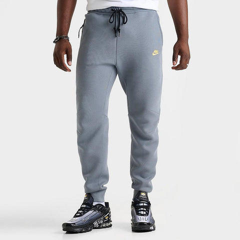 Men's Nike Sportswear Tech Fleece Jogger Pants Cool Grey/Metallic Gold (FZ4710 065)