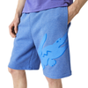 Men's Lacoste Blue Chine Oversized Crocodile Print Organic Cotton Fleece Shorts