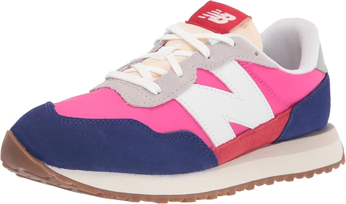 Big Kid's New Balance V1 Lace Up Blue/Exuberant Pink (GS237EG)