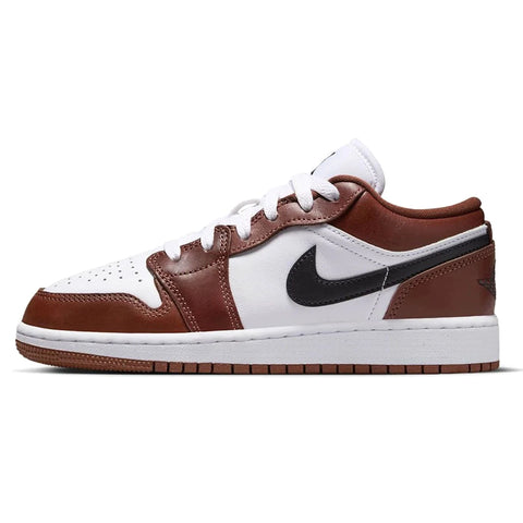 Big Kid's Air Jordan 1 Low SE White/Black-Dark Pony (HF3188 102)