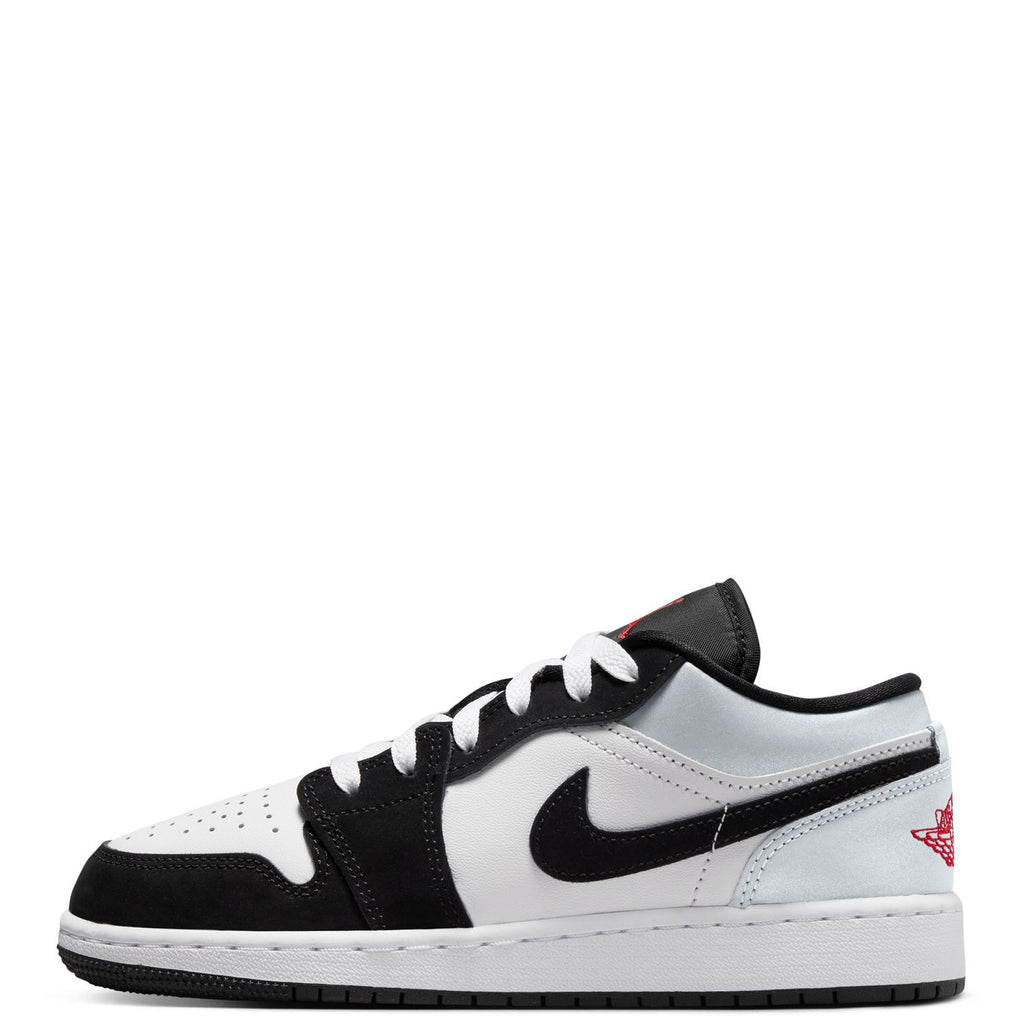 Big Kid's Jordan 1 Low SE White/Fire Red-Black (HF3188 106)