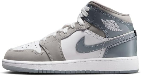 Big Kid's Jordan 1 Mid SE White/Cool Grey-Medium Grey (HF3193 100)