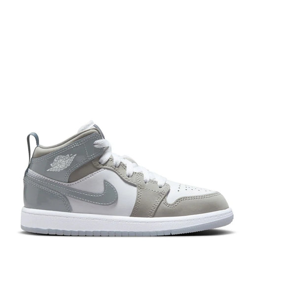 Little Kid's Jordan 1 Mid White/Cool Grey-Medium Grey (HF3194 100)