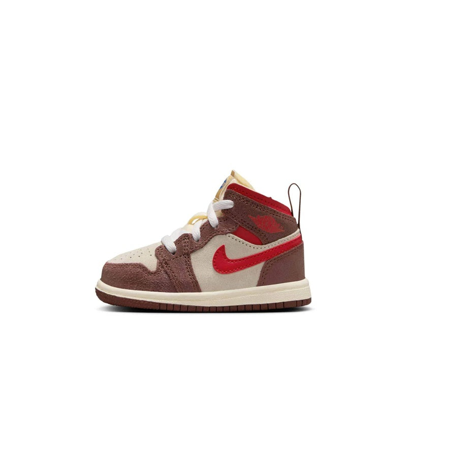 Toddler's Jordan 1 Mid SE Coconut Milk/Varsity Red (HF3197 100)