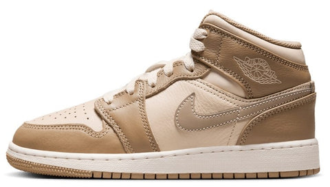 Big Kid's Jordan 1 Mid Legend LT Brown/Khaki-Phantom (HF4781 203)