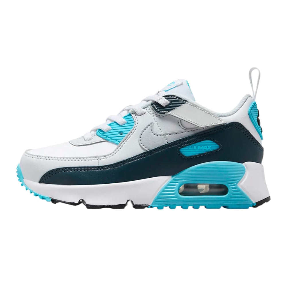 Little Kid's Nike Air Max 90 Easyon White/Wolf Grey-Baltic Blue (HF6357 100)